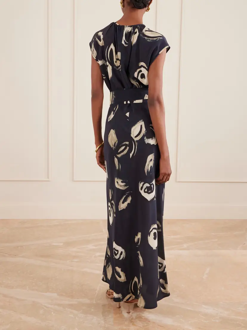 Max Mara Apotema Tie-detailed Silk-chiffon Maxi Dress | Thumbnail 3 Max Mara Apotema Tie-detailed Silk-chiffon Maxi Dress | Thumbnail 3