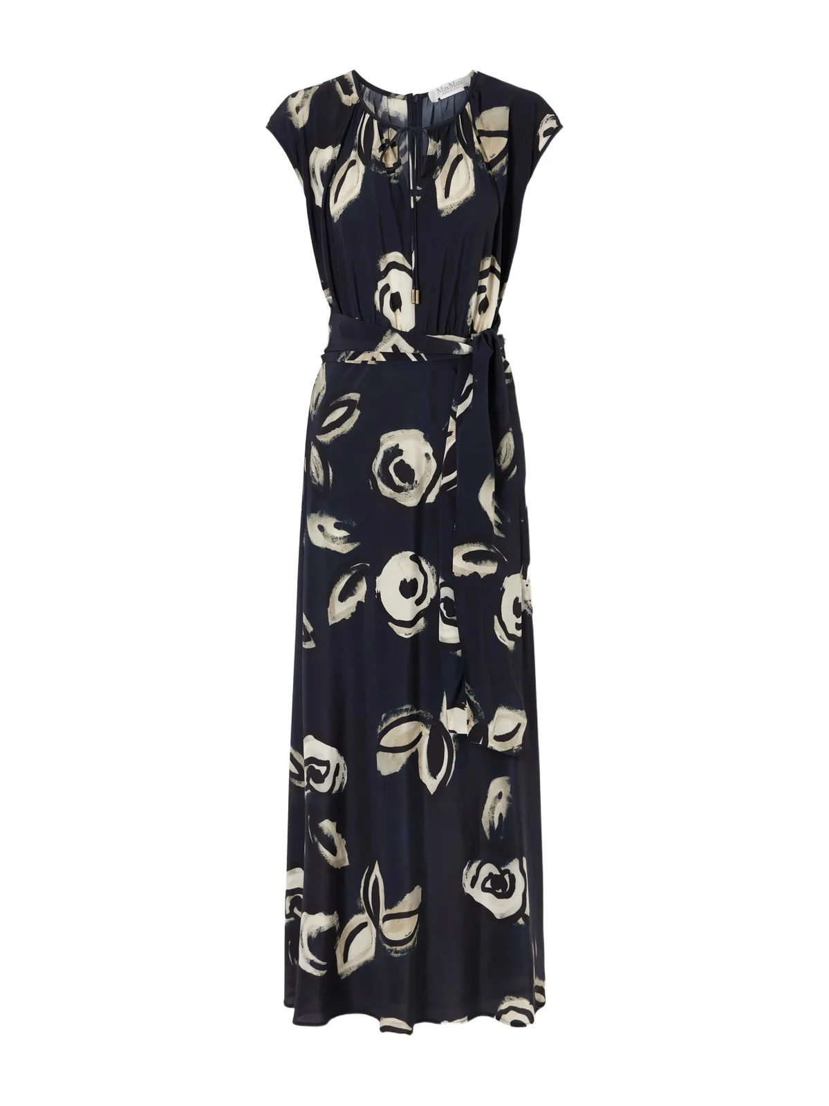 Max Mara Apotema Tie-detailed Silk-chiffon Maxi Dress