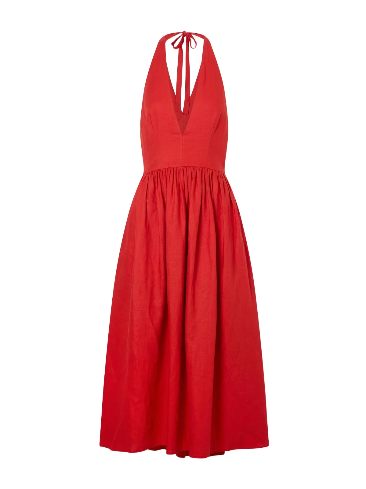 Grazia Gathered Linen Midi Dress Grazia Gathered Linen Midi Dress