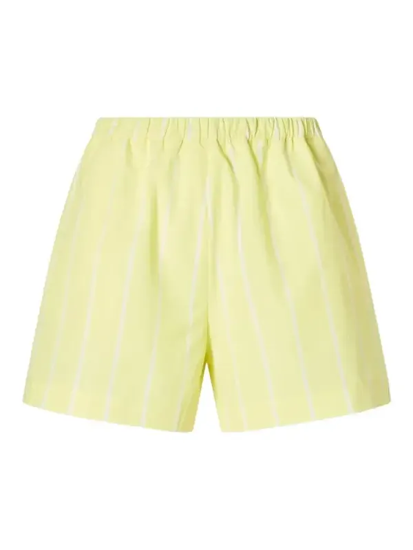 Striped Cotton-poplin Shorts