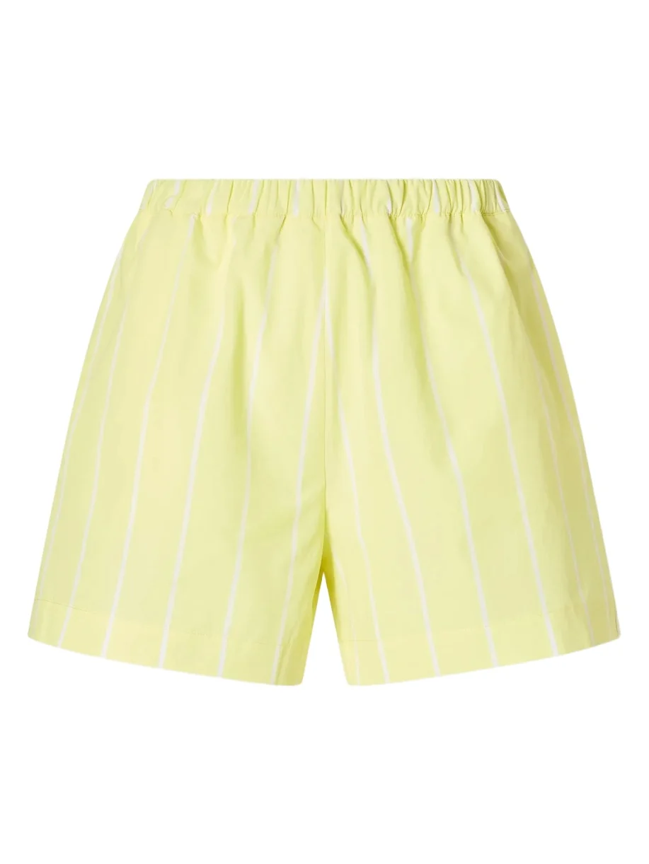 Striped Cotton-poplin Shorts