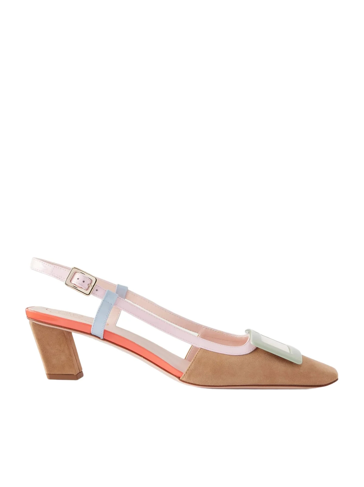 Belle Vivier 45 Buckled Leather-trimmed Suede Ballet Flats Belle Vivier 45 Buckled Leather-trimmed Suede Ballet Flats