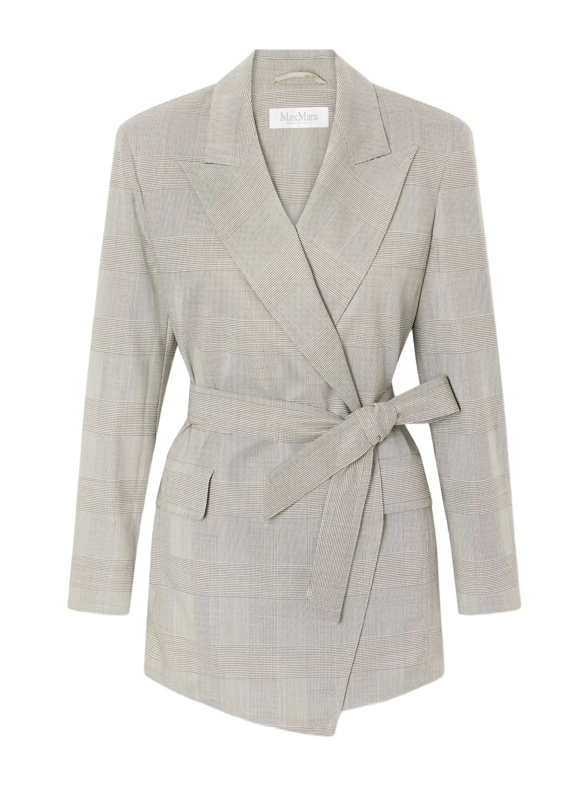 Nasello Belted Checked Wool Blazer Nasello Belted Checked Wool Blazer