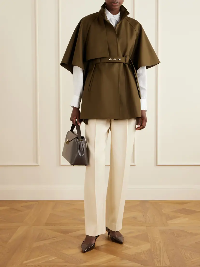 Max Mara Avenue Belted Cotton Gabardine Cape | Thumbnail 2 Max Mara Avenue Belted Cotton Gabardine Cape | Thumbnail 2