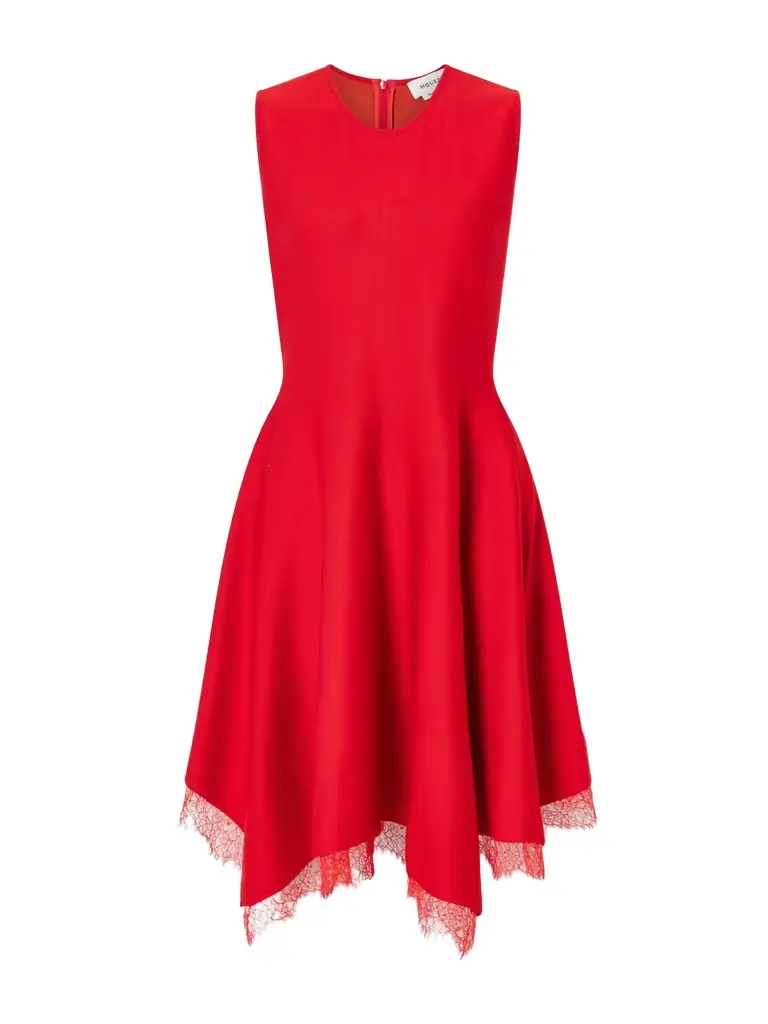 McQueen Lace-trimmed Jersey Midi Dress | Image 1 McQueen Lace-trimmed Jersey Midi Dress | Image 1