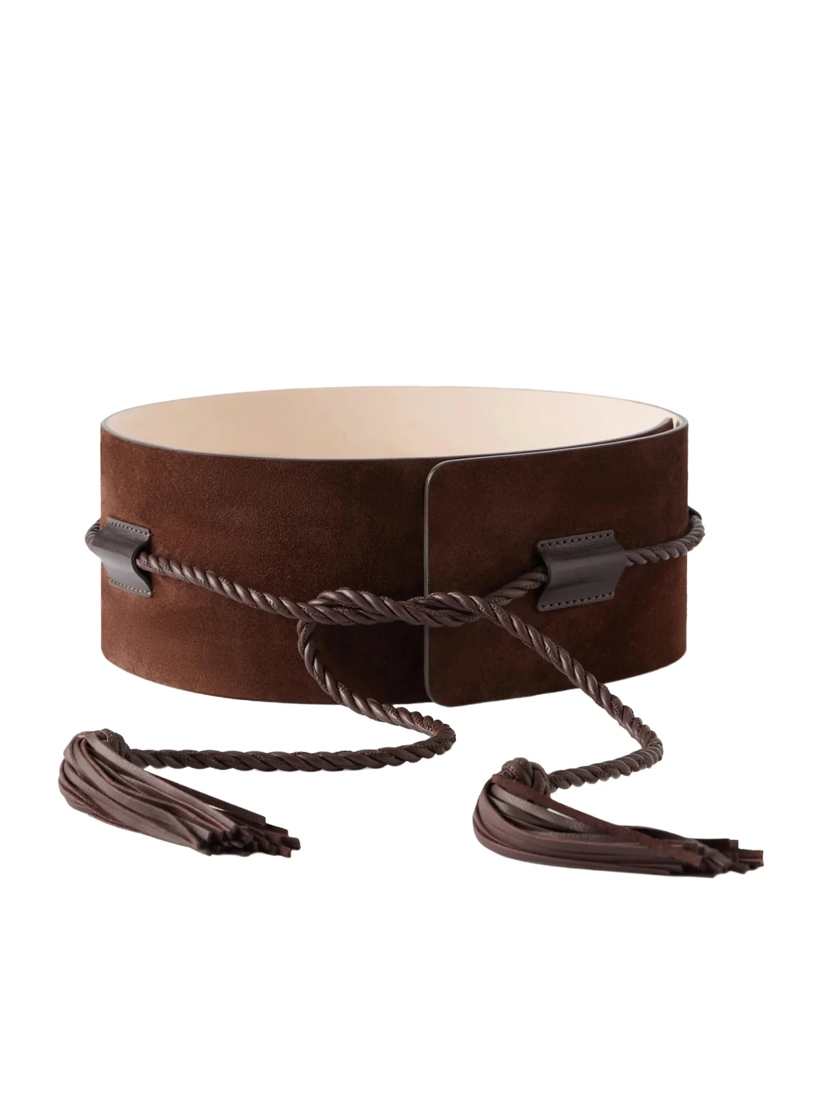 Déhanche Sedona Tasseled Leather-trimmed Suede Belt