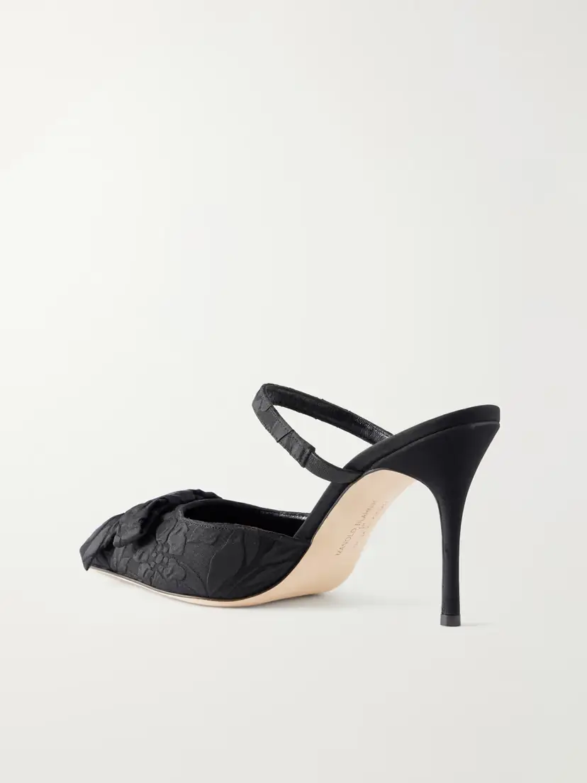 Manolo Blahnik + Emilia Wickstead Lurum 90 Bow-embellished Jacquard Mules | Thumbnail 3 Manolo Blahnik + Emilia Wickstead Lurum 90 Bow-embellished Jacquard Mules | Thumbnail 3