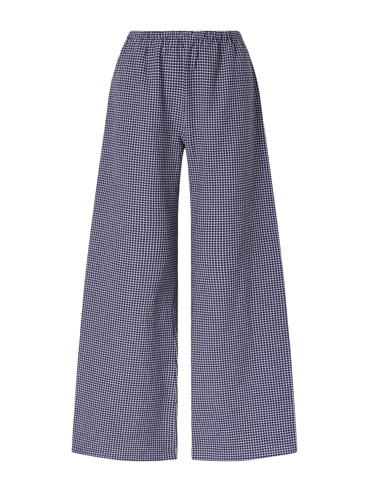 Freya Checked Cotton-blend Wide-leg Pants Freya Checked Cotton-blend Wide-leg Pants