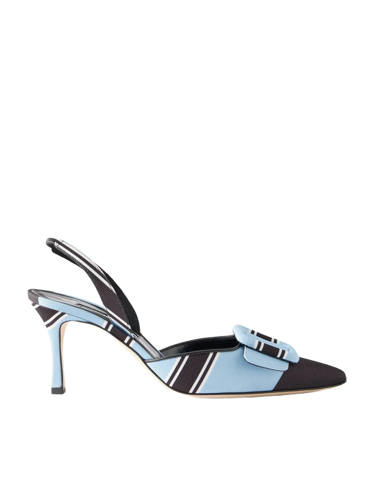Manolo Blahnik + Emilia Wickstead Maysli 70 Striped Grosgrain Slingback Pumps