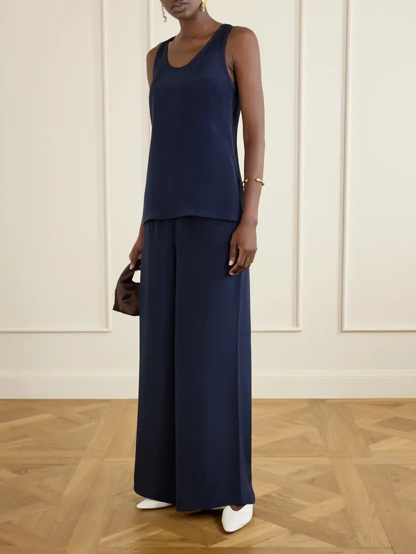 Max Mara Volonta Logo-embroidered Silk Wide-leg Pants | Thumbnail 2