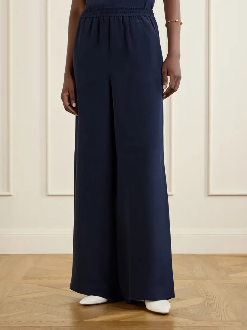 Max Mara Volonta Logo-embroidered Silk Wide-leg Pants | Thumbnail 3