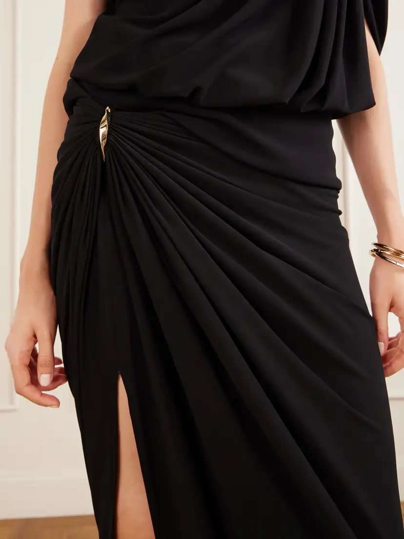 Sportmax Embellished Draped Jersey Midi Skirt | Thumbnail 5 Sportmax Embellished Draped Jersey Midi Skirt | Thumbnail 5