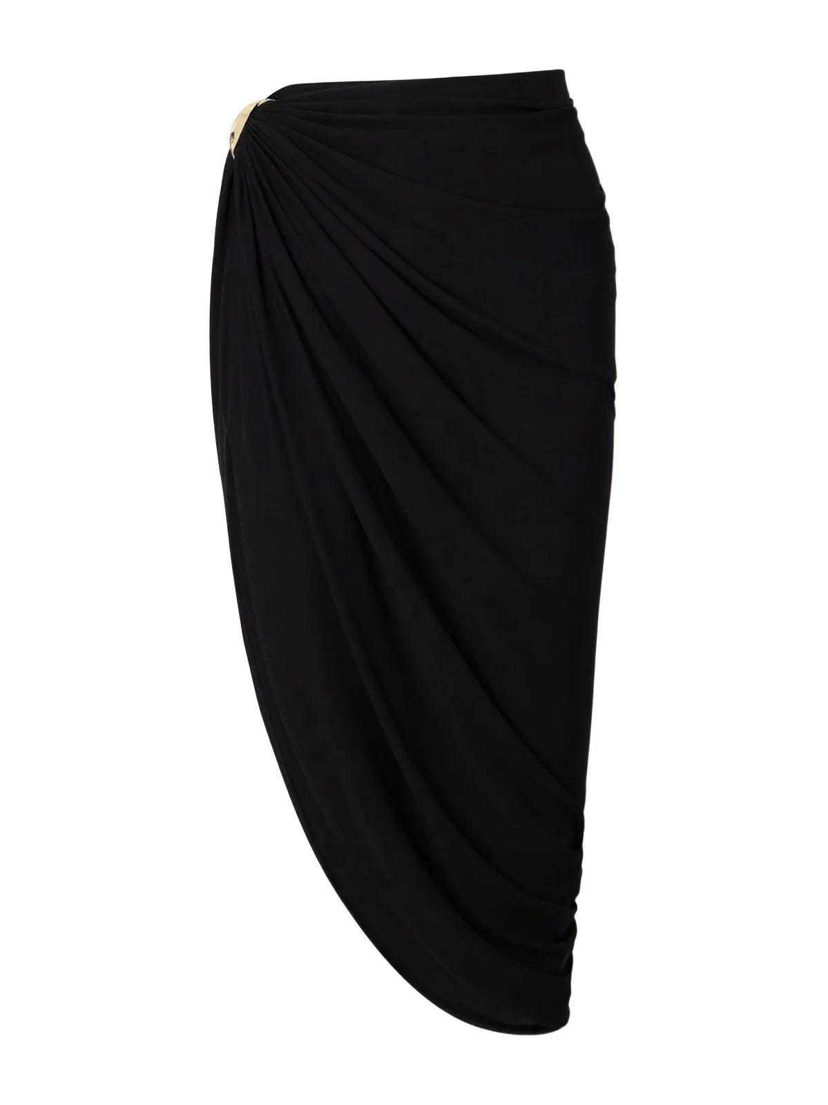 Embellished Draped Jersey Midi Skirt Embellished Draped Jersey Midi Skirt