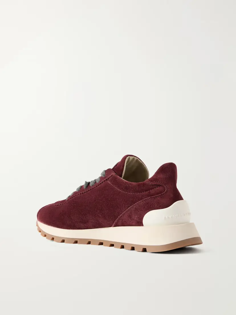 Brunello Cucinelli Bead-embellished Suede Sneakers | Thumbnail 3 Brunello Cucinelli Bead-embellished Suede Sneakers | Thumbnail 3