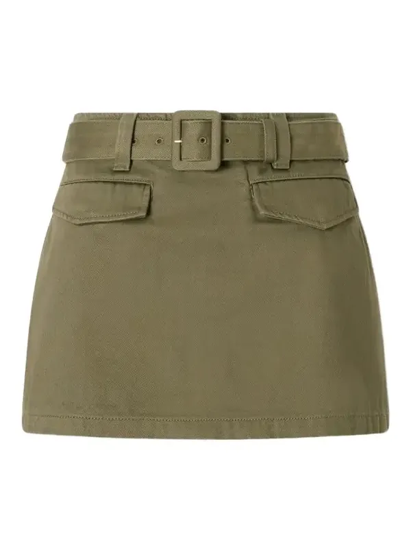 Belted Denim Mini Skort