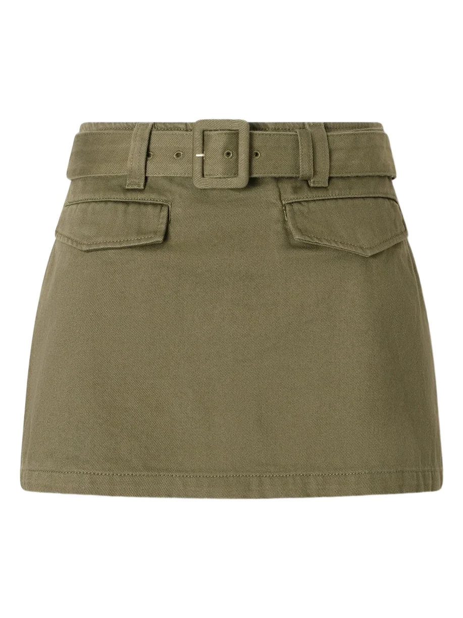 Belted Denim Mini Skort Belted Denim Mini Skort