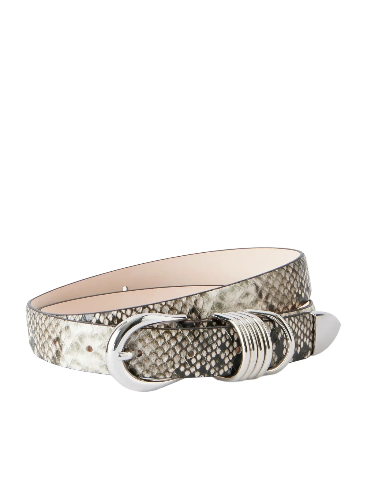 Hollyhock Snake-effect Leather Belt