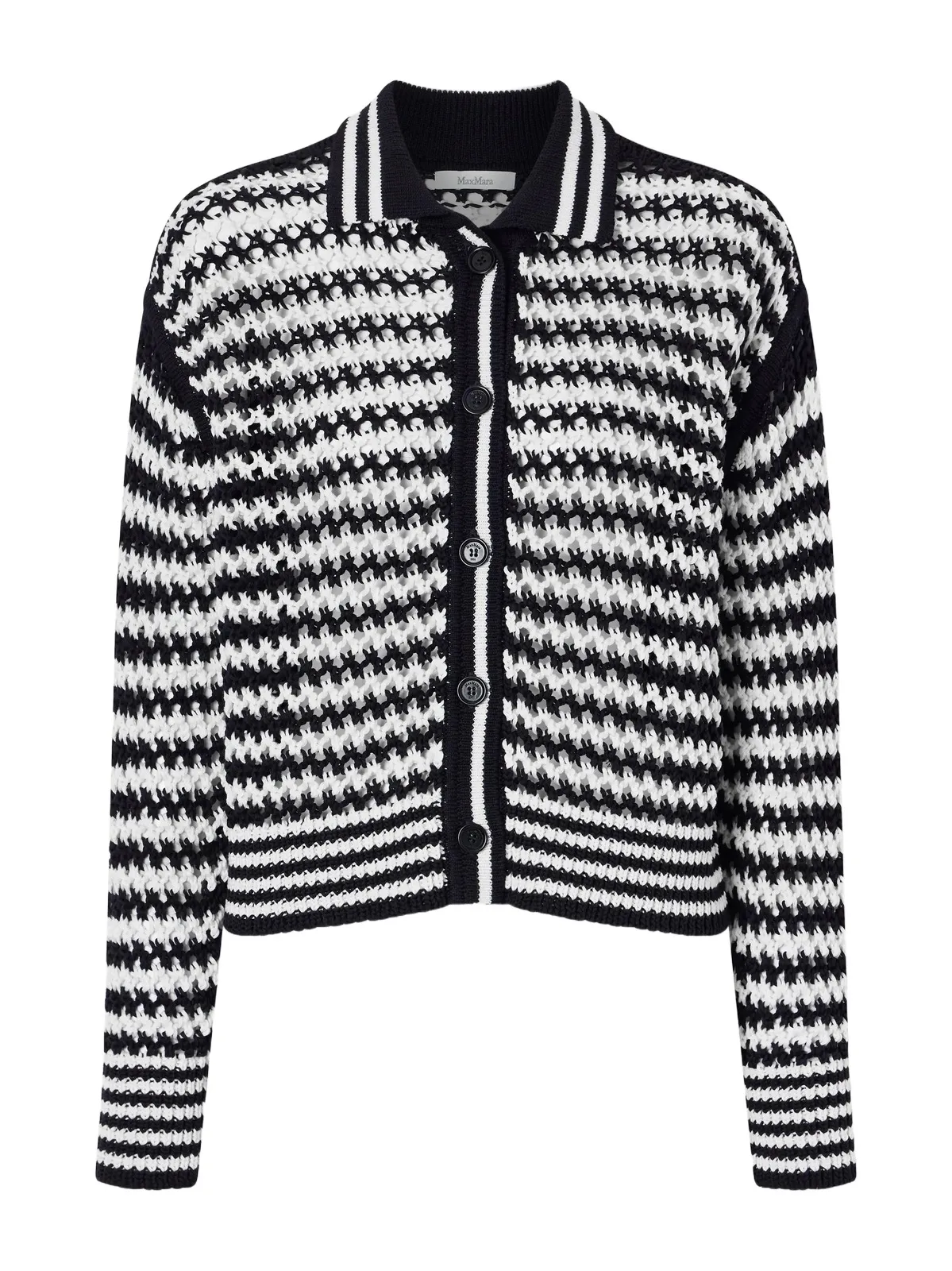 Max Mara Film Striped Crochet-knit Cotton Cardigan