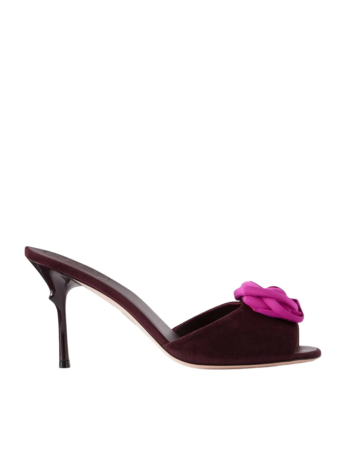 Epine Rose 85 Floral-appliquéd Suede Mules Epine Rose 85 Floral-appliquéd Suede Mules