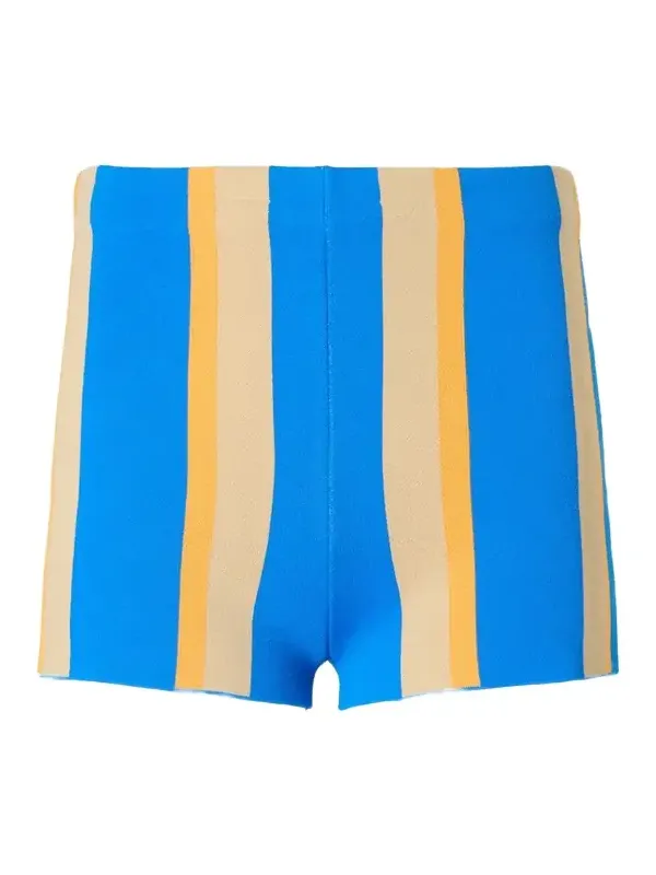 + Da Adolfo Mare Striped-printed Cotton-jersey Shorts