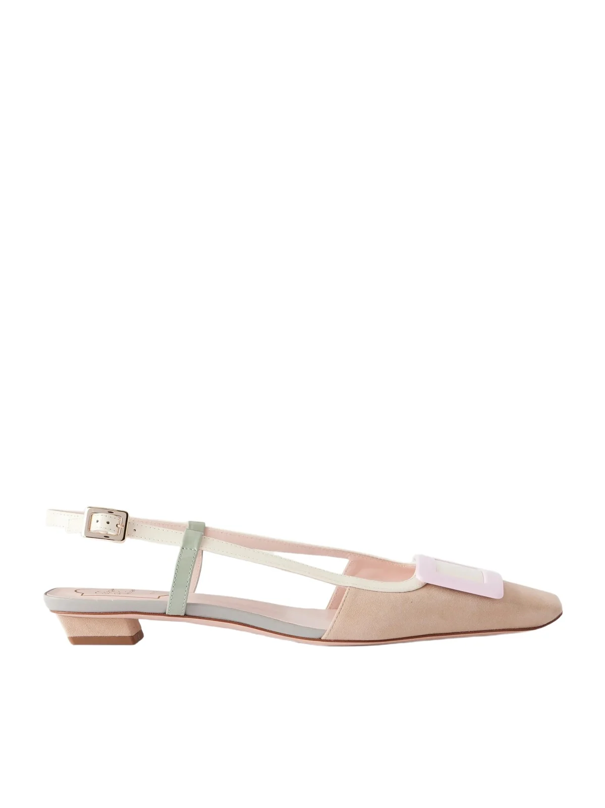 Belle Vivier 20 Buckled Leather-trimmed Suede Ballet Flats Belle Vivier 20 Buckled Leather-trimmed Suede Ballet Flats