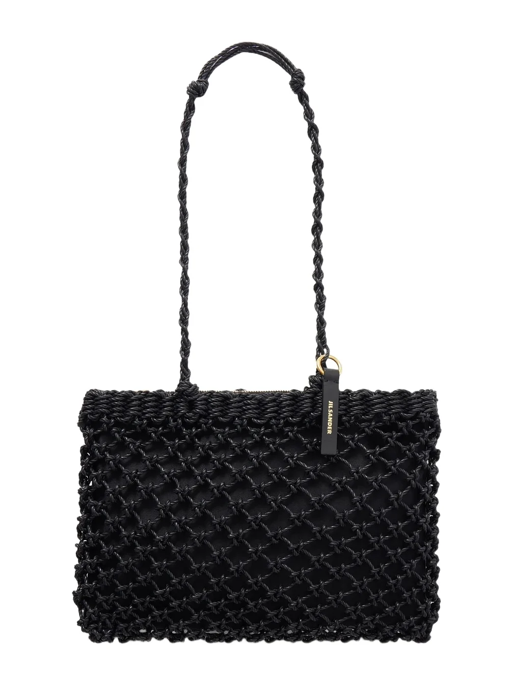 Jil Sander Tangle Net Satin And Cotton Cord Shoulder Bag