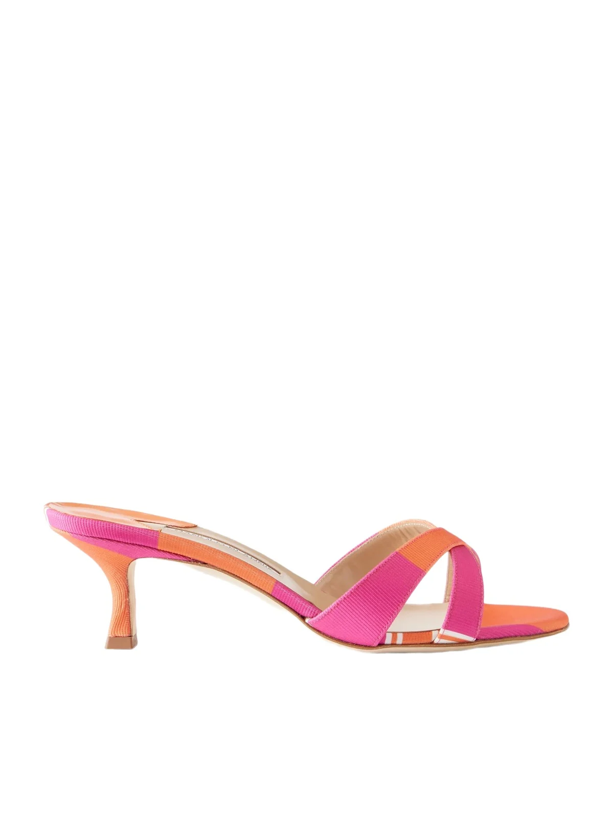 + Emilia Wickstead Callamu 50 Striped Grosgrain Mules
