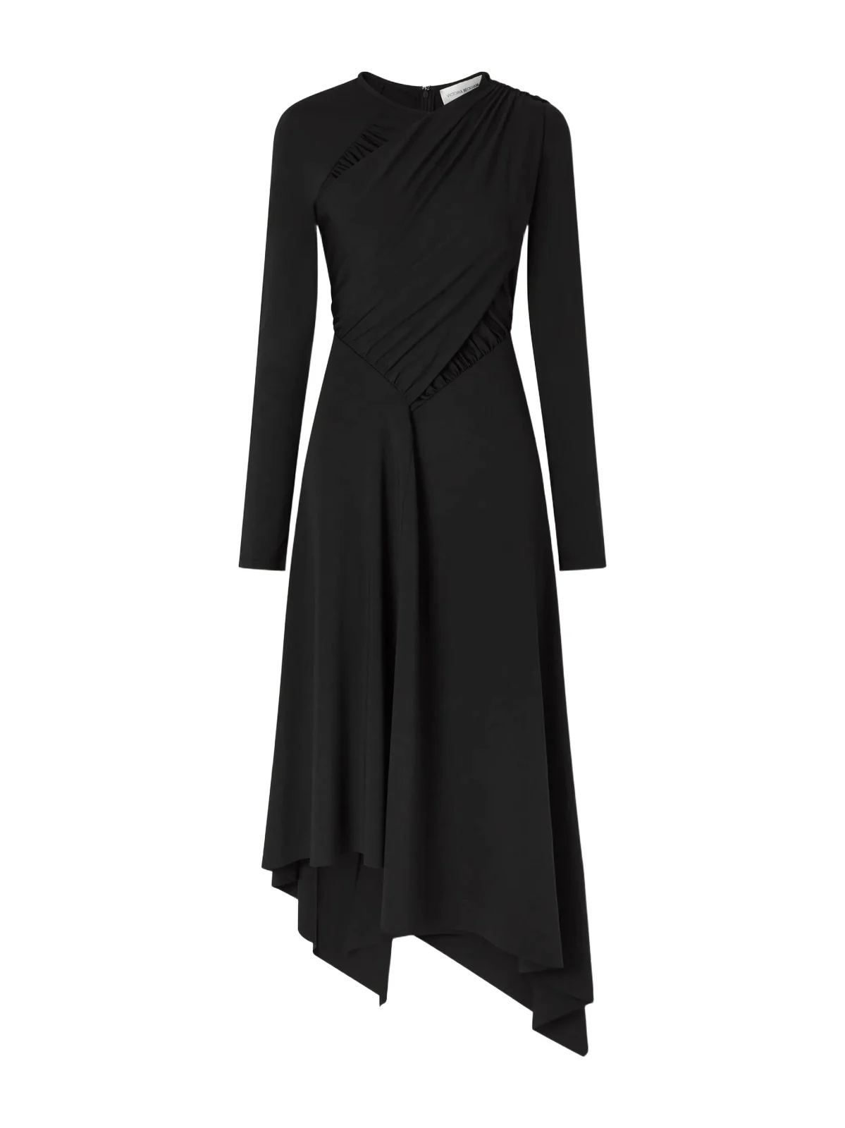 Gathered Crepe Midi Dress