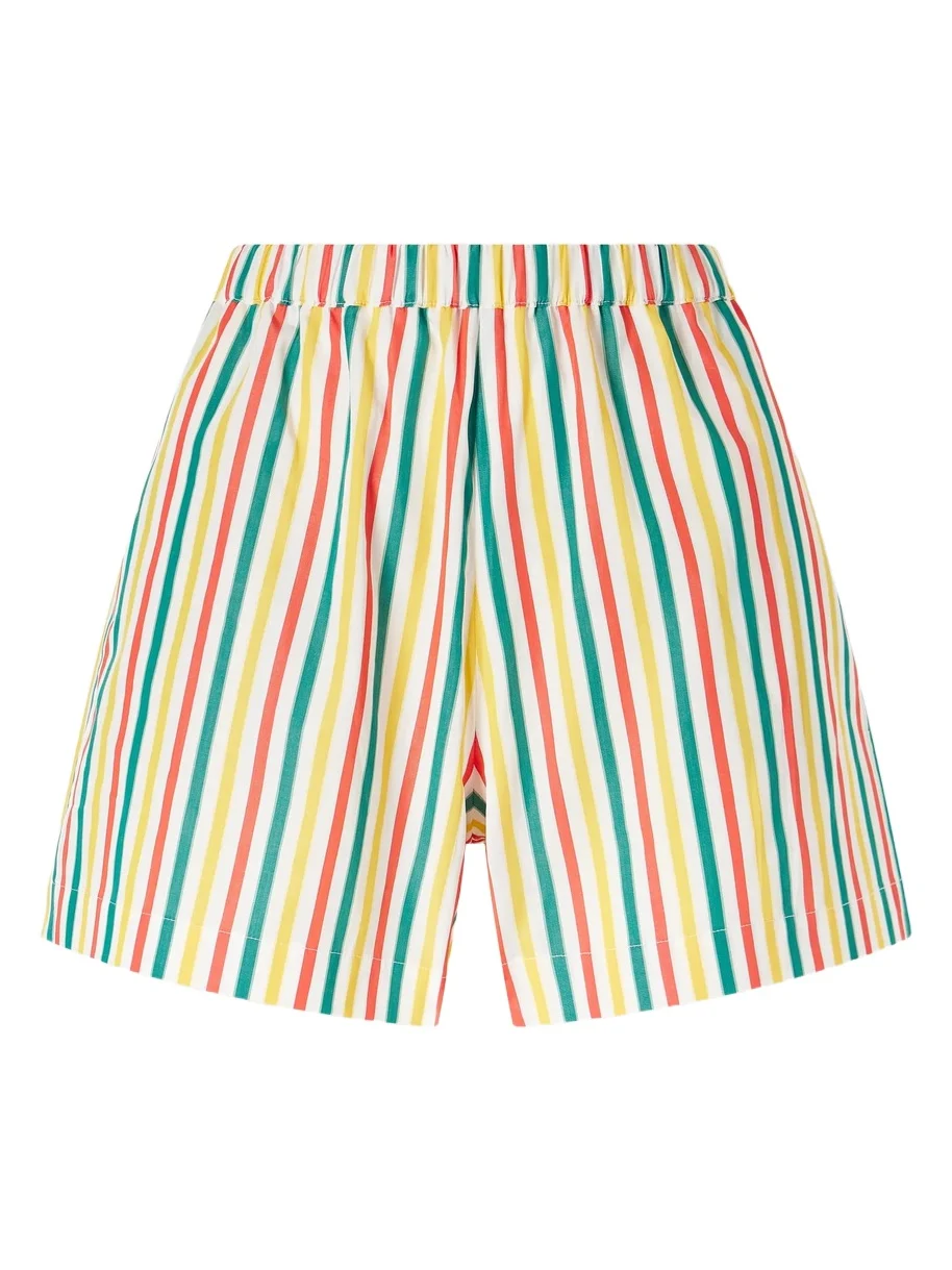 Striped Cotton-poplin Shorts