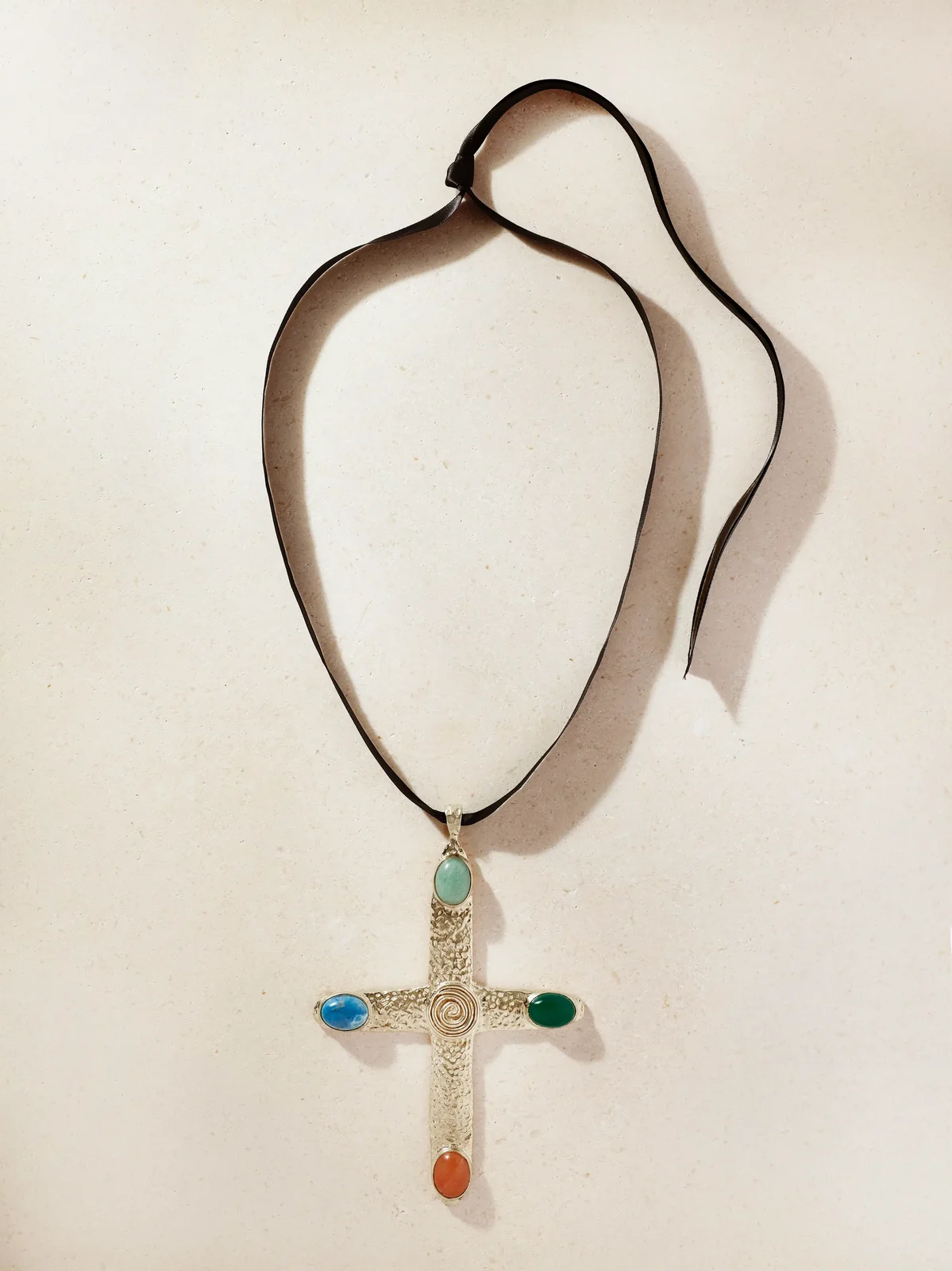 Juju Vera Mila Cross Gold-plated And Multi-stone Necklace