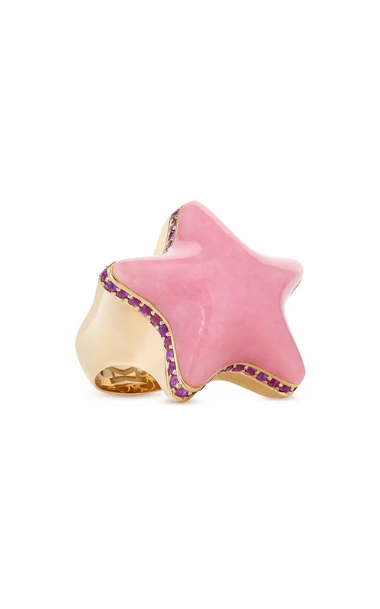 Alina Abegg 18K Yellow Gold Starfish Pink Bubble Ring | Thumbnail 7