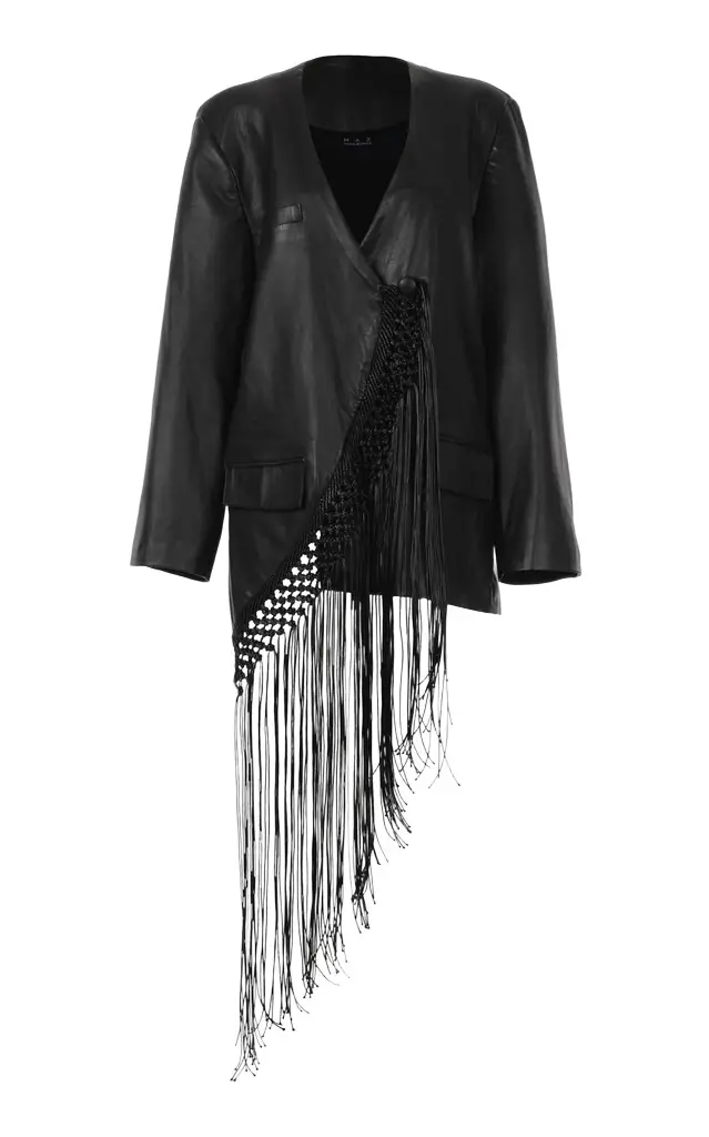 MAZ Manuela Álvarez Macramé Leather Blazer