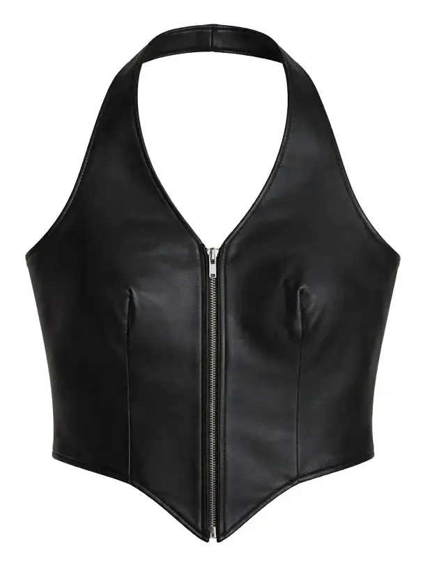 Carioca Leather Halterneck Top