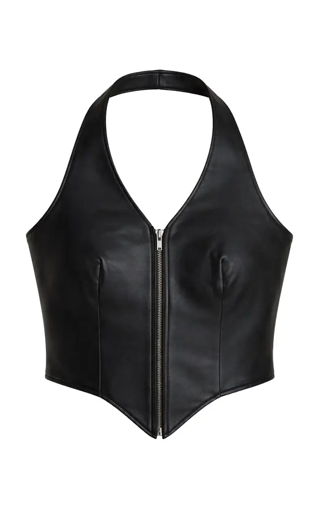 ZUT Carioca Leather Halterneck Top