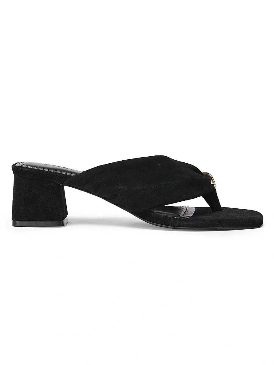 Simkhai Women's Stella 50MM Suede Sandals - Black - Size 10 | Image 1 Simkhai Women's Stella 50MM Suede Sandals - Black - Size 10 | Image 1