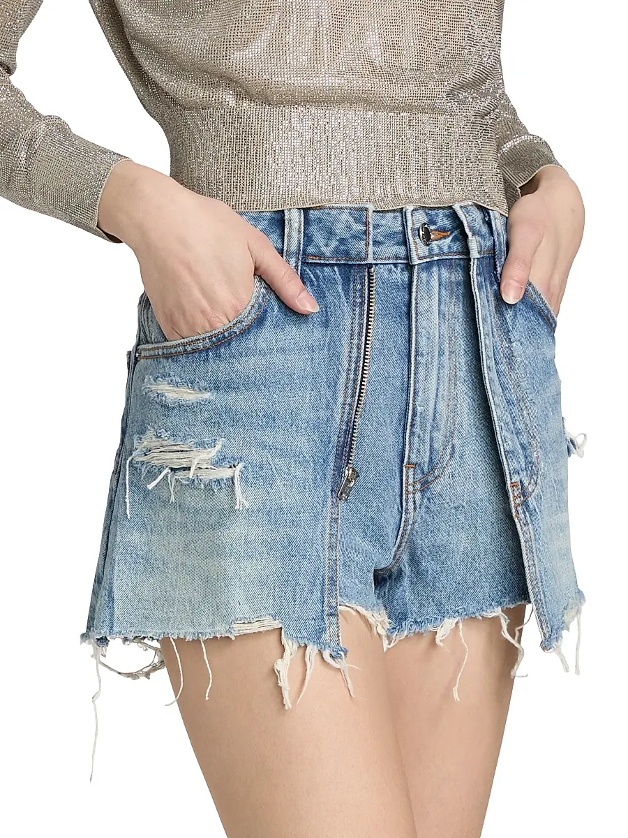 Alexander Wang Women's Distressed Double Layer Skort | Thumbnail 4 Alexander Wang Women's Distressed Double Layer Skort | Thumbnail 4