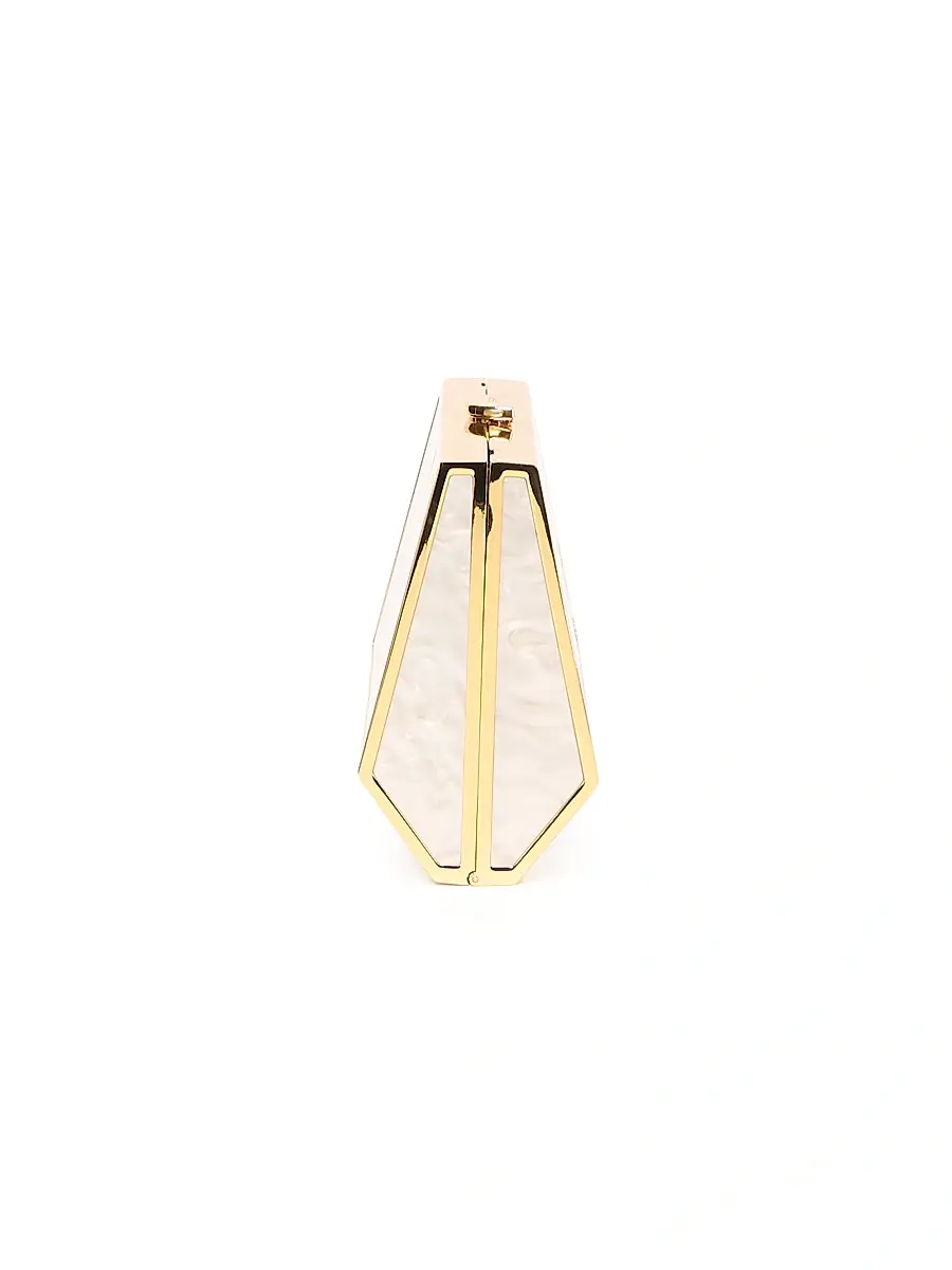 Simkhai Women's Maddox Marble-Finish Acrylic Convertible Clutch | Thumbnail 3