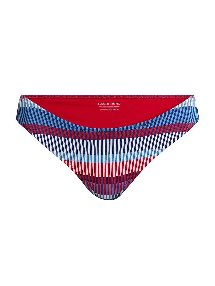 Solid & Striped Women's The Eva Multi-Stripe Bikini Bottom - Size XS | Image 1 Solid & Striped Women's The Eva Multi-Stripe Bikini Bottom - Size XS | Image 1
