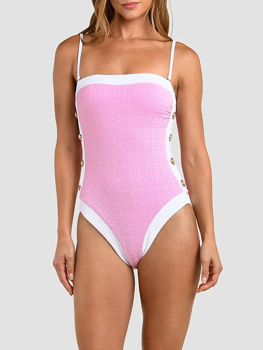 L'Agence Women's Colorblock Chic Tory Bandeau One-Piece Swimsuit | Thumbnail 3