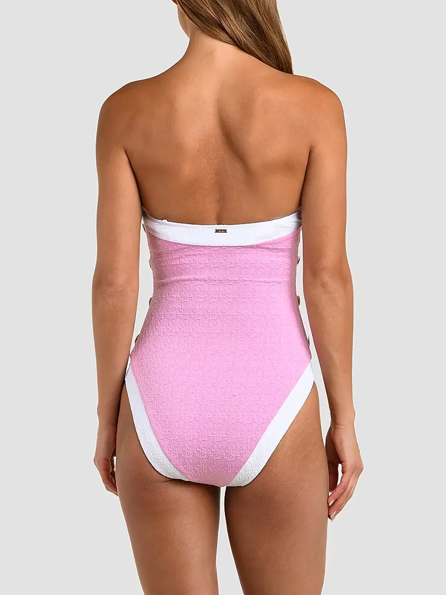 L'Agence Women's Colorblock Chic Tory Bandeau One-Piece Swimsuit | Thumbnail 5