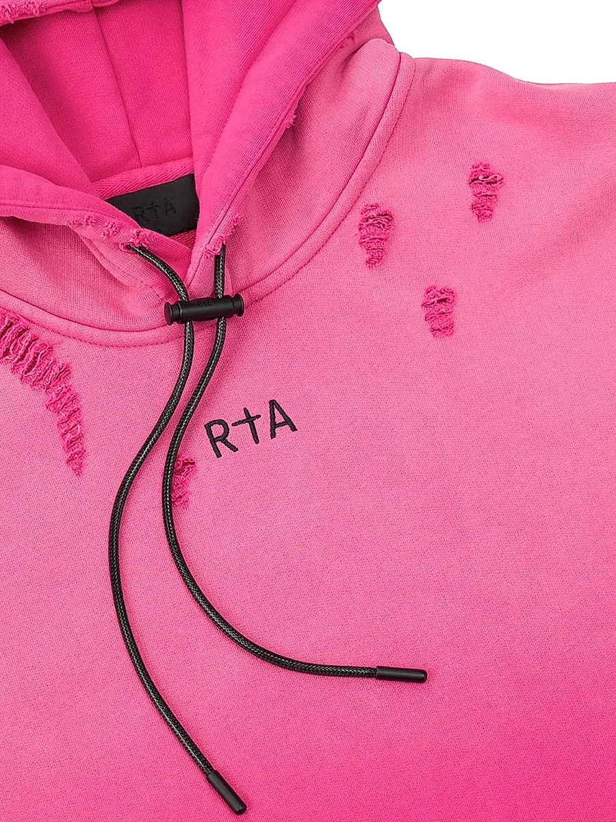 RTA Men's Chaparral Dion Ombré Cotton Distressed Hoodie | Thumbnail 3