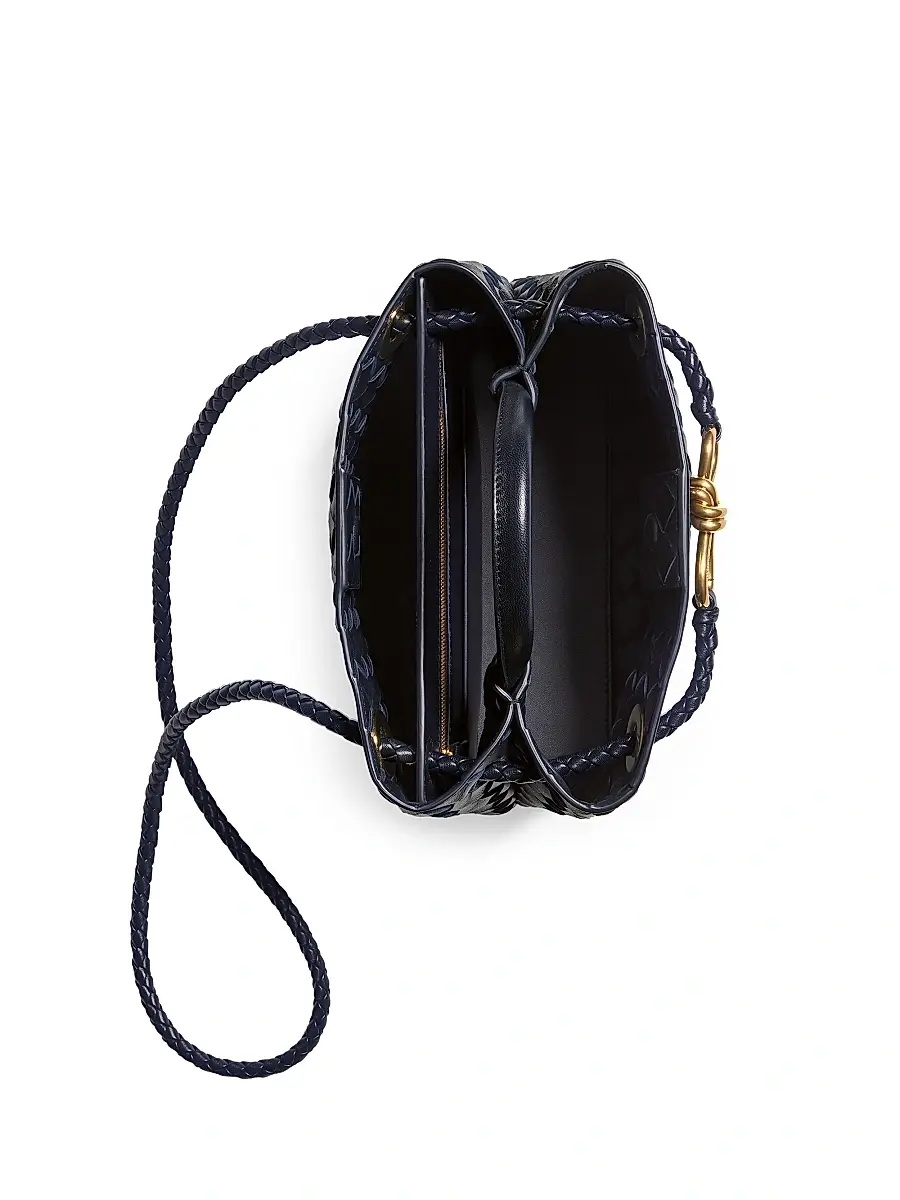 Bottega Veneta Women's Andiamo Small Intrecciato Leather Top-Handle Bag - Midnight | Thumbnail 4 Bottega Veneta Women's Andiamo Small Intrecciato Leather Top-Handle Bag - Midnight | Thumbnail 4
