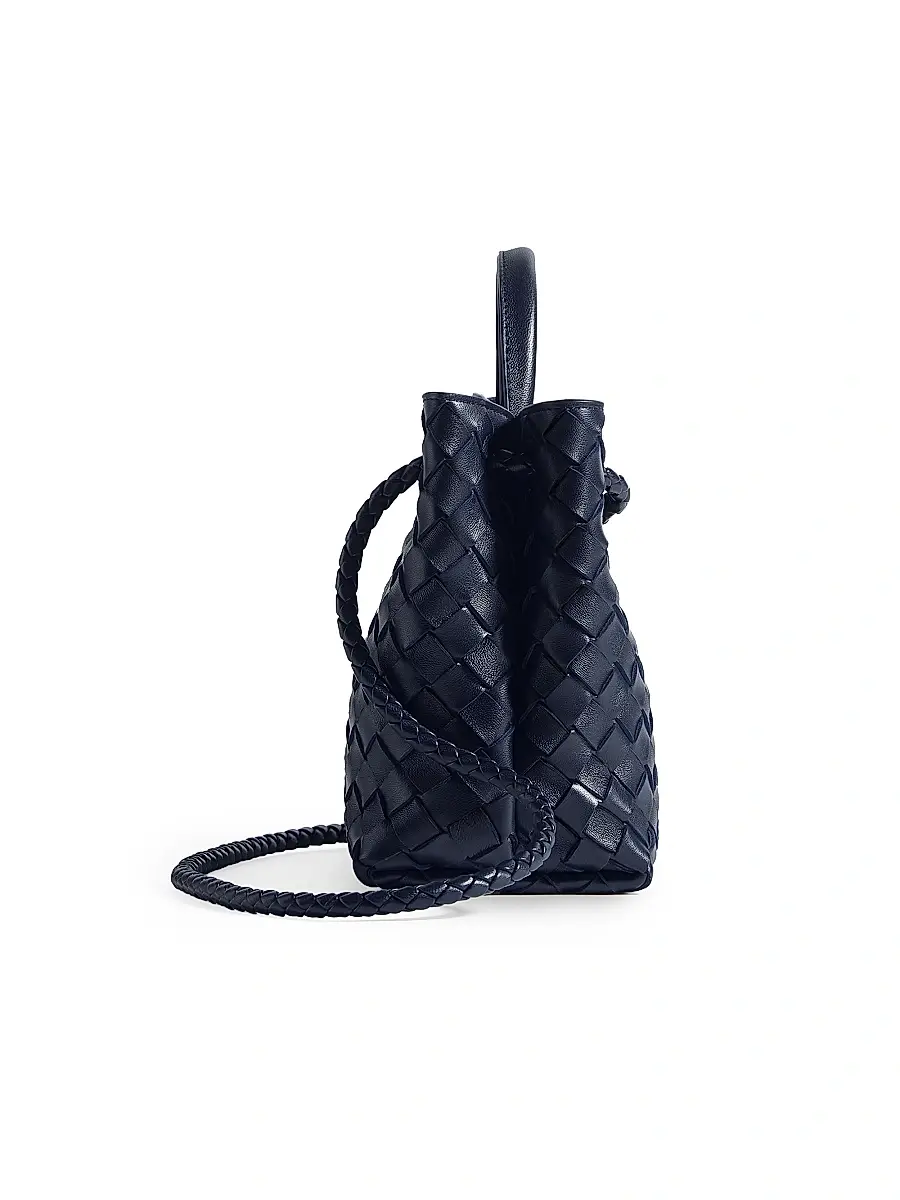 Bottega Veneta Women's Andiamo Small Intrecciato Leather Top-Handle Bag - Midnight | Thumbnail 5 Bottega Veneta Women's Andiamo Small Intrecciato Leather Top-Handle Bag - Midnight | Thumbnail 5