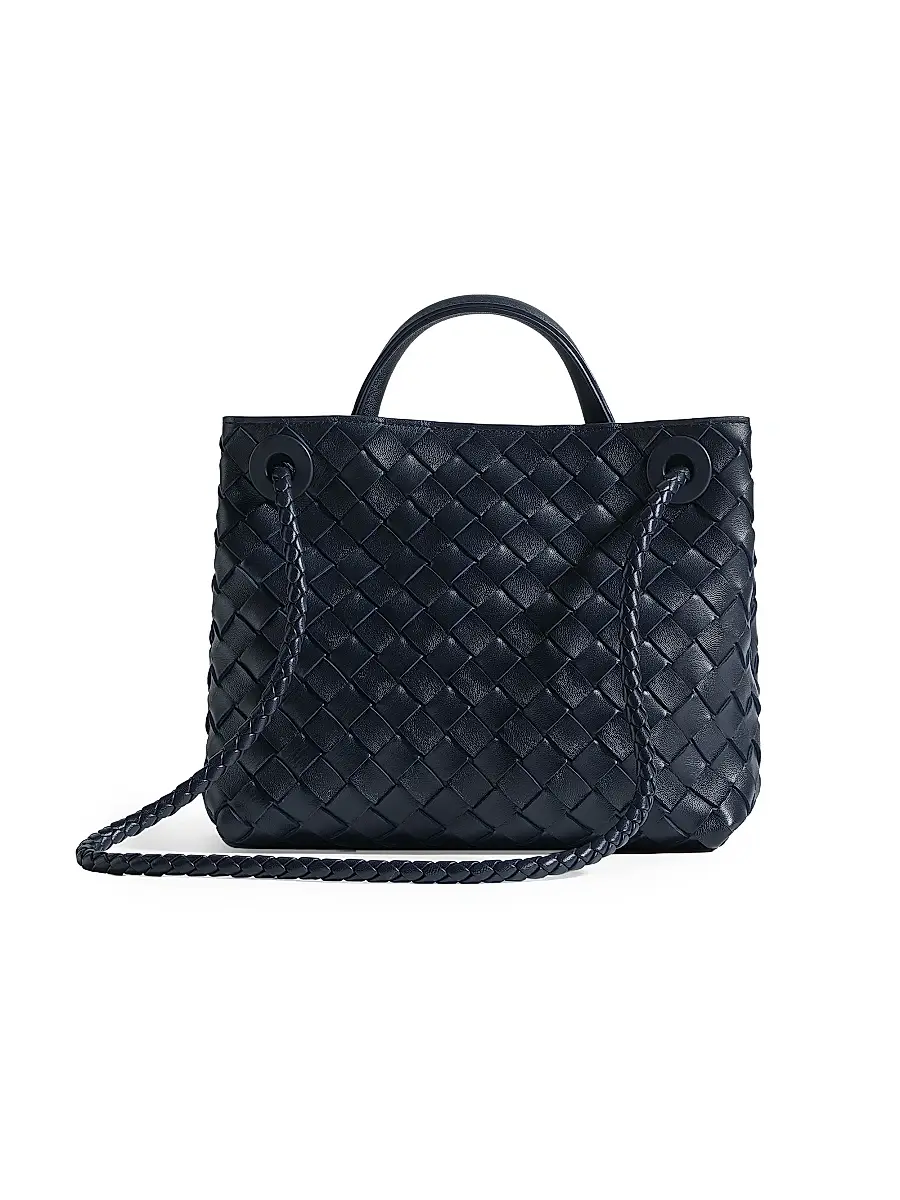 Bottega Veneta Women's Andiamo Small Intrecciato Leather Top-Handle Bag - Midnight | Thumbnail 6 Bottega Veneta Women's Andiamo Small Intrecciato Leather Top-Handle Bag - Midnight | Thumbnail 6