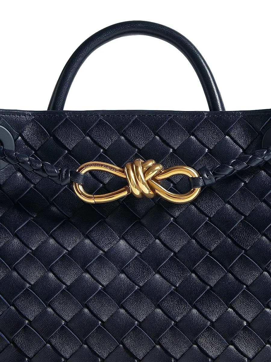 Bottega Veneta Women's Andiamo Small Intrecciato Leather Top-Handle Bag - Midnight | Thumbnail 7 Bottega Veneta Women's Andiamo Small Intrecciato Leather Top-Handle Bag - Midnight | Thumbnail 7