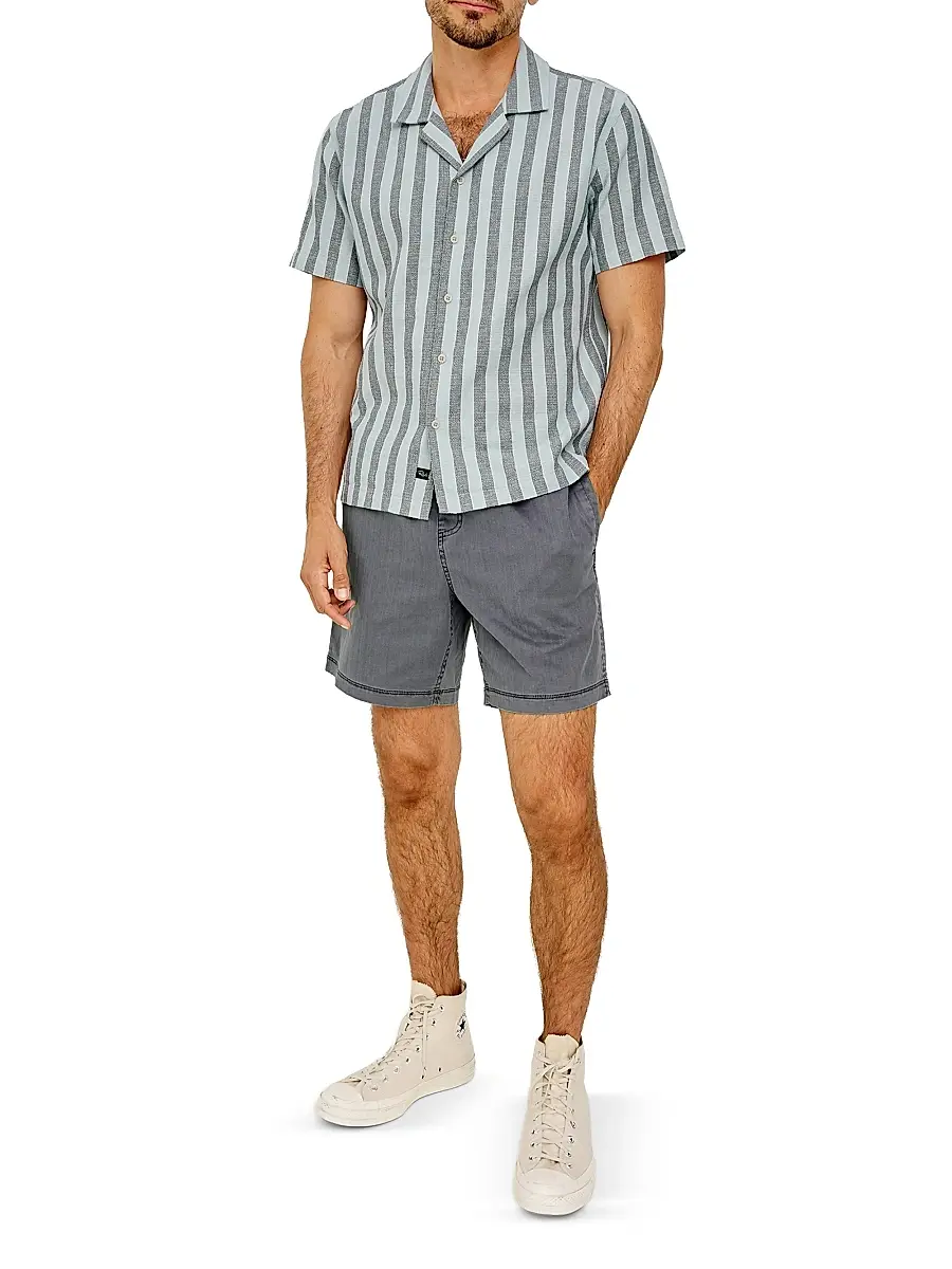RAILS Men's Fielder Striped Cotton Camp Shirt | Thumbnail 2 RAILS Men's Fielder Striped Cotton Camp Shirt | Thumbnail 2