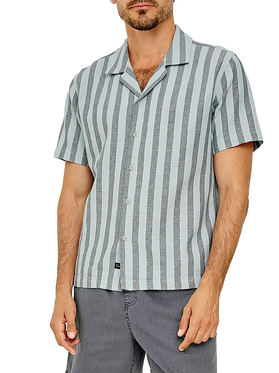 RAILS Men's Fielder Striped Cotton Camp Shirt | Thumbnail 4 RAILS Men's Fielder Striped Cotton Camp Shirt | Thumbnail 4