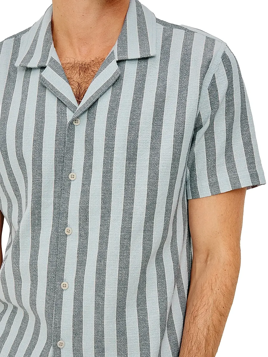 RAILS Men's Fielder Striped Cotton Camp Shirt | Thumbnail 6 RAILS Men's Fielder Striped Cotton Camp Shirt | Thumbnail 6
