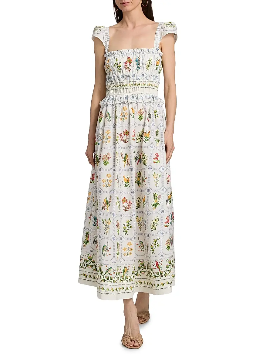 Farm Rio Women's Tropical Porcelain Maxi Dress | Thumbnail 2