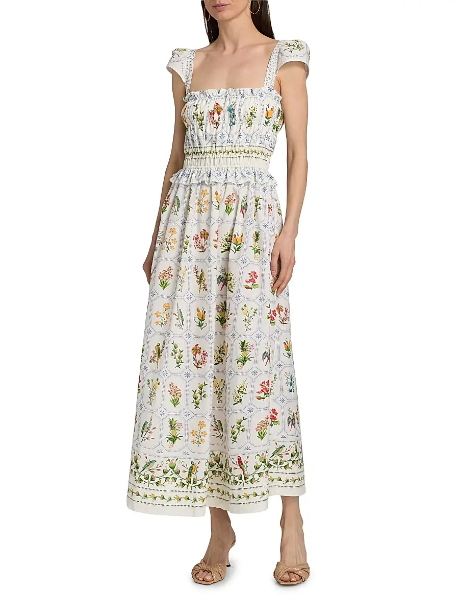 Farm Rio Women's Tropical Porcelain Maxi Dress | Thumbnail 3